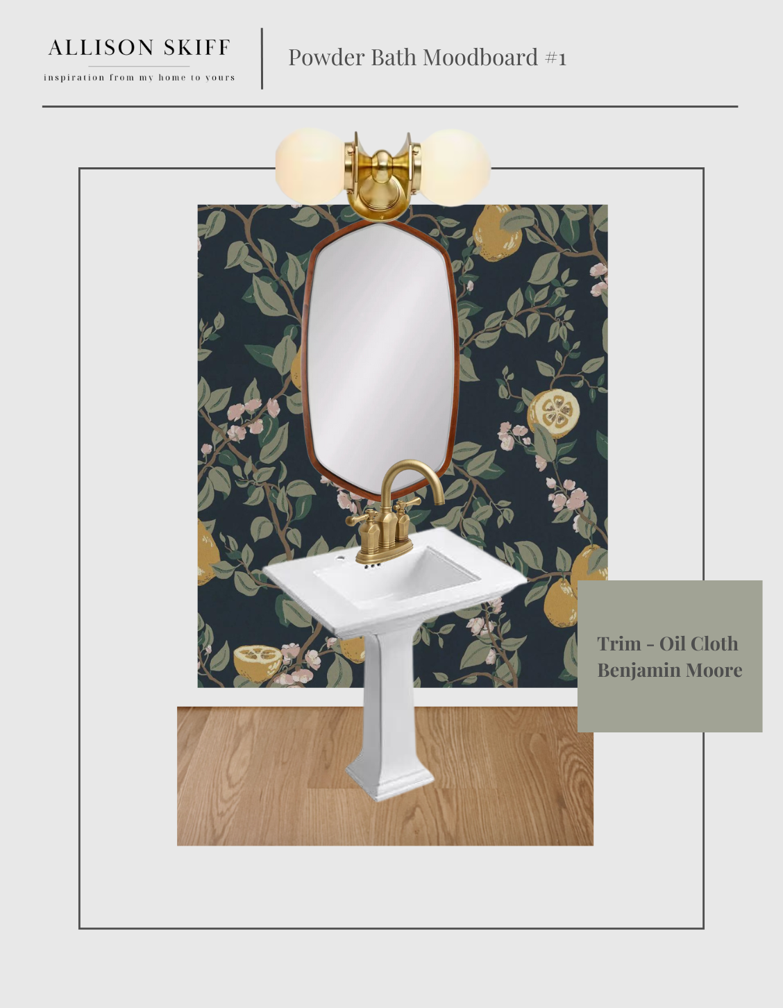 click for powder room makeover moodboard 1