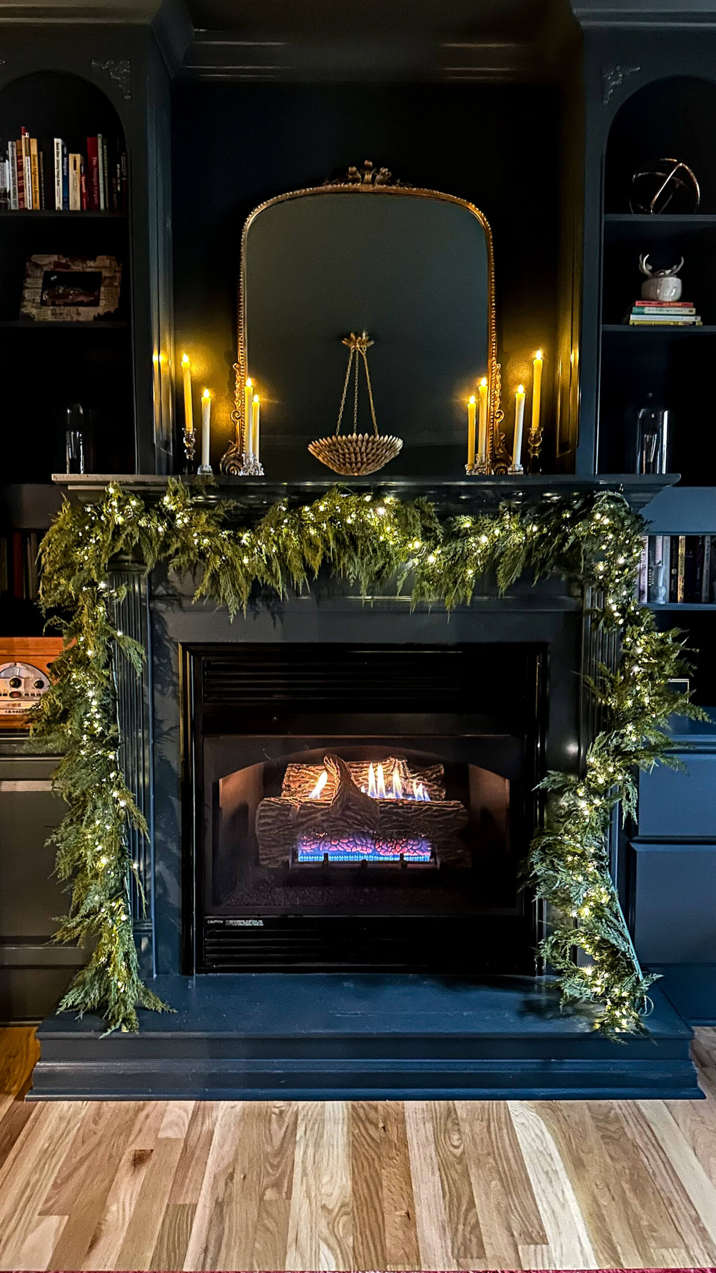 how-to-hang-garland-on-mantel-drilling