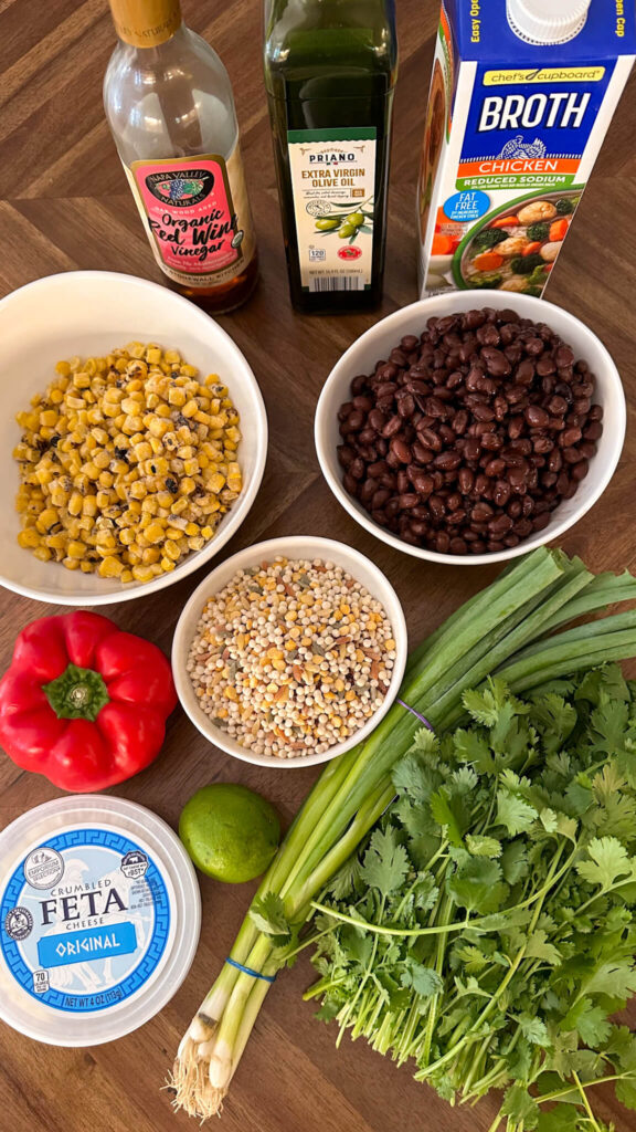 Healthy Black Bean Couscous Summer Side Salad ingredients