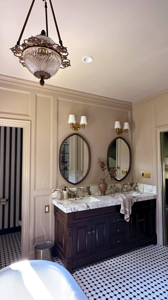 my primary bathroom renovation reveal. vintage modern traditional bathroom.