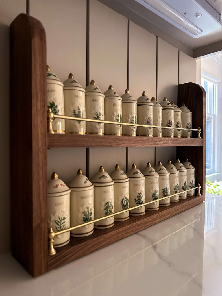 how i built a diy walnut spice rack for my lenox garden spice set