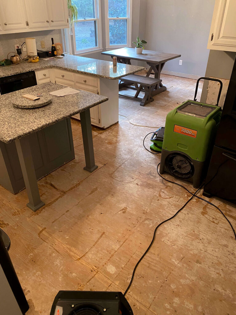 mitigation kitchen leak