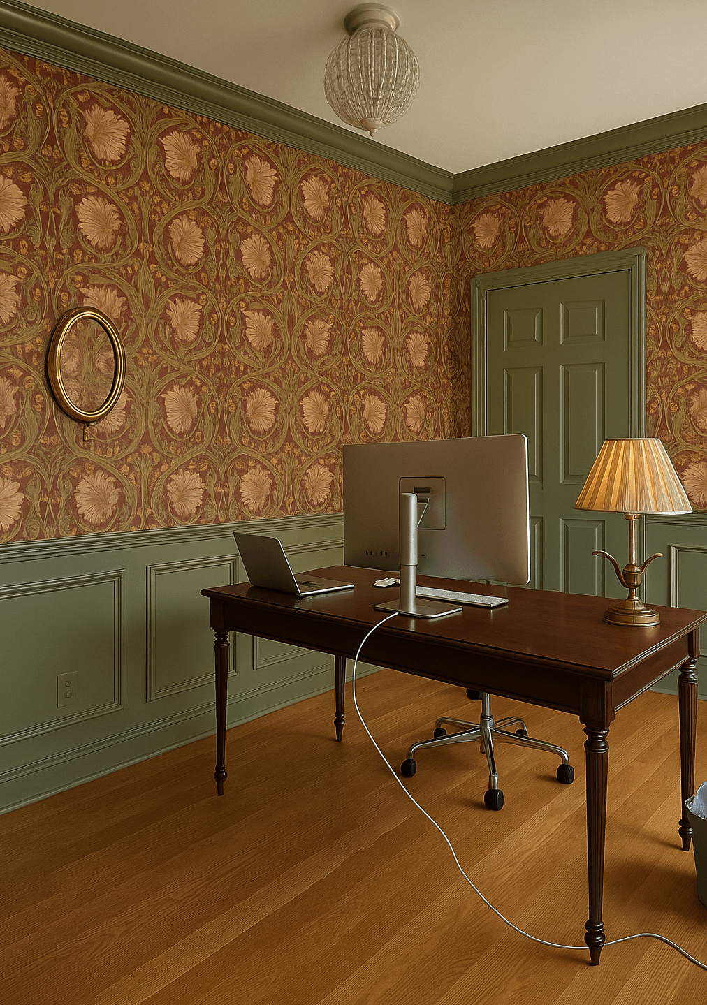 click to see five home office wallpaper ideas that lean moody, traditional and vintage inspired.